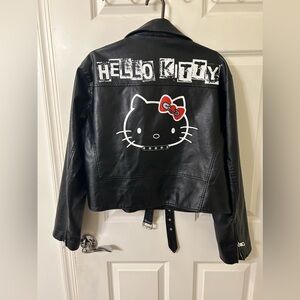 Dolls Kill Hello Kitty Vegan Leather Moto Jacket Soze 1X